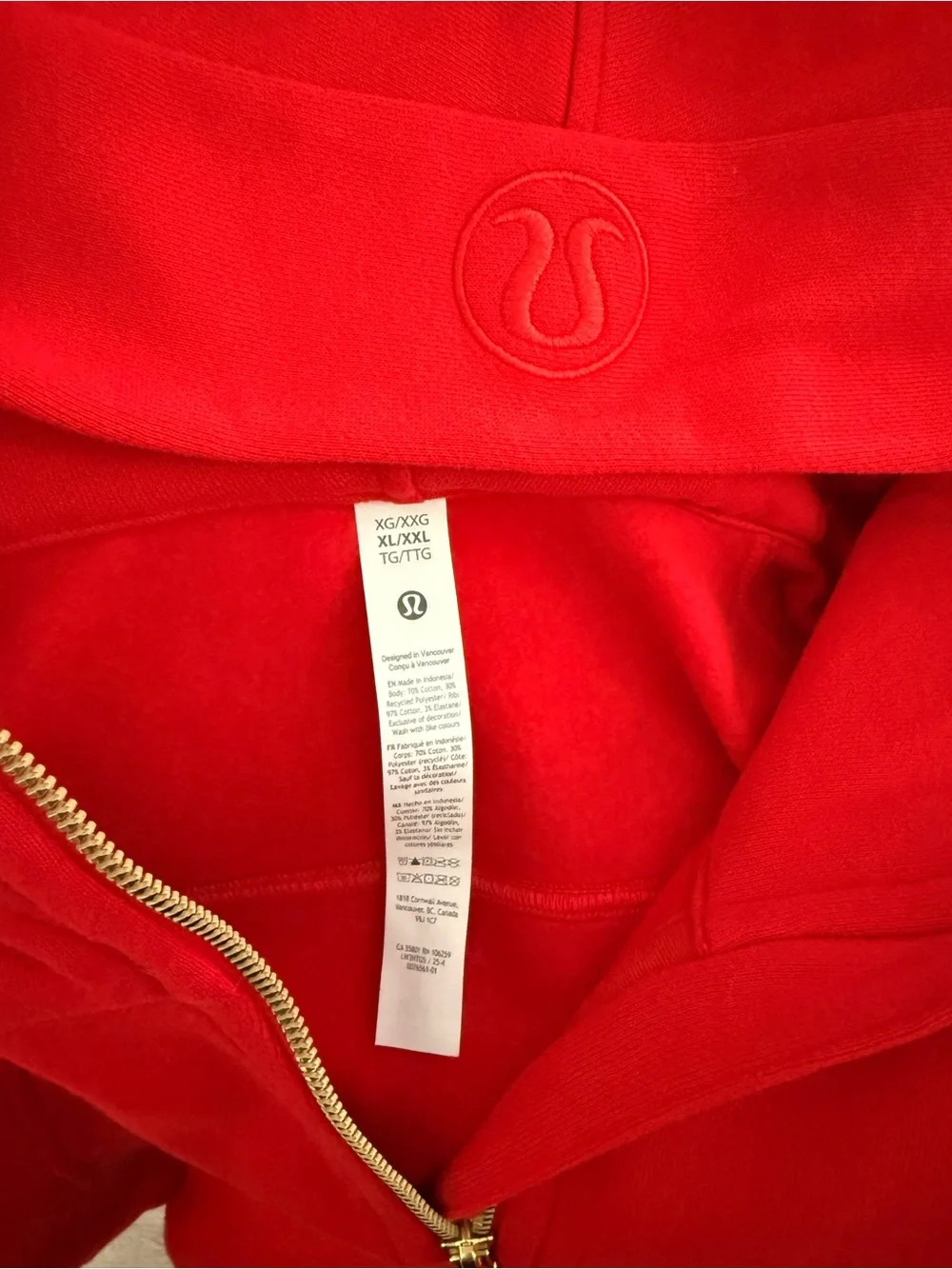 Lululemon Scuba oversized Half Zip Hoodie Oxford Red XL/XXL